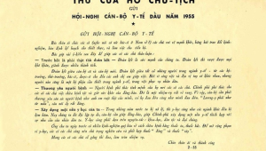 Thư của Chủ Tịch Hồ Chí Minh gửi Hội nghị cán bộ y tế ngày 27/2/1955